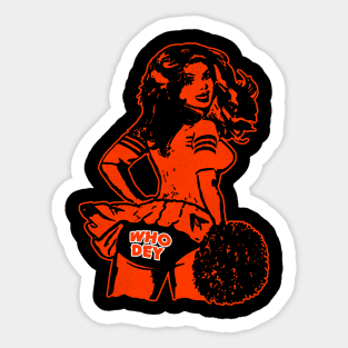 WHO DEY Cheerleader Sticker